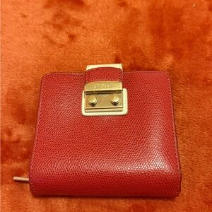 Furla Gold-Accent Red Wallet